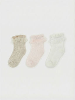 Dantel Detayl? K?z Bebek Soket ?orap 3l?