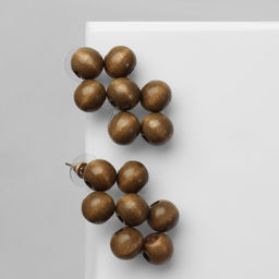 Серьги Ваканда стиль, плетение, цвет коричневый