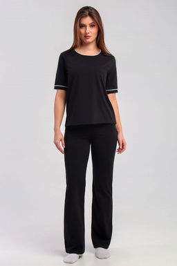 Арт. 10701 Домашняя пижама с брюками 42-50 (5 шт) Цвет:черный