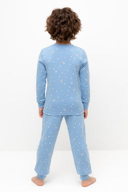 К 1621/голубой,космические просторы пижама д/дет яс