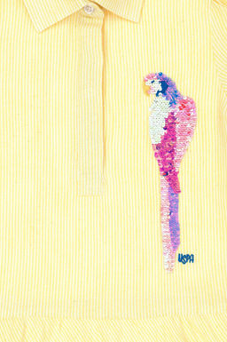 U. S. Polo Assn Неоново-желтое тканое платье с короткими рукавами для девочки - U.s. polo assn фото 10