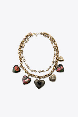 PACK OF 2 METAL HEART NECKLACES