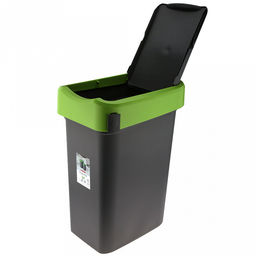 Ведро для мусора с плавающей крышкой пластмассовое SMART BIN 50л, с креплением для мусорных пакетов, зеленый Econova (Россия) - Домашняя мода фото 2