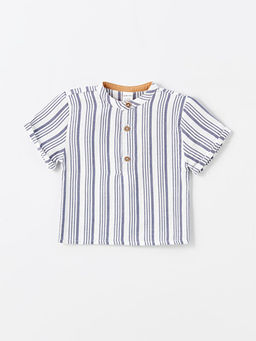 Hakim Yaka ?izgili K?sa Kollu Erkek Bebek Ti??rt