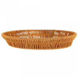 Корзина-сухарница плетеная Кондитер д24,5см h4см, полипропилен, медовый, металлический каркас, форма круглая (Китай) - Домашняя мода фото 2