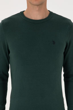 Erkek Slim Fit Bisiklet Yaka Koyu Ye_il Basic Kazak - U.s. polo assn фото 6