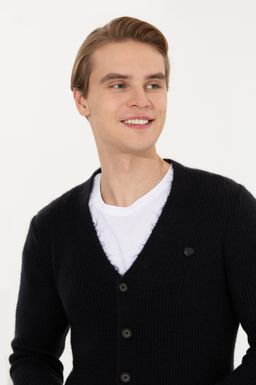 U. S. Polo Assn Мужской темно-синий трикотажный кардиган - U.s. polo assn фото 4