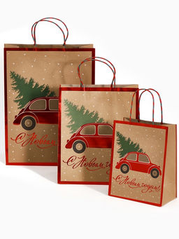 Набор подарочных пакетов «Подарок», 3 шт., 26×30×9 см, 31×40×11.5 см, 18×23×10 см