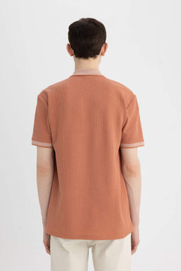 Новая футболка-поло стандартного кроя с короткими рукавами - Defacto фото 6