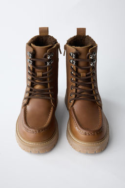 LINED LEATHER ANKLE BOOTS - Zara фото 5