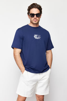 TRENDYOL MAN Siyah Oversize/Genis Kesim Bask?l? %100 Pamuklu T-Shirt TMNSS23TS00261 - Trendyolmilla фото 29
