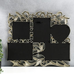 Фоторамка - коллаж на 5 фото 10?15 см, 10?10 см Флористика, пластик, мультирамка, золотая, 40?36 см