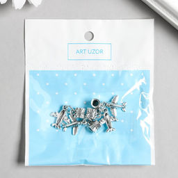 Цена за 4 шт. Бейл с подвеской металл для творчества Самолётик серебро 2,6 см - Арт узор фото 3