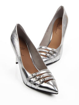 06-H57A-66C GREY/SILVER Туфли женские "Лодочки" (натуральная кожа)