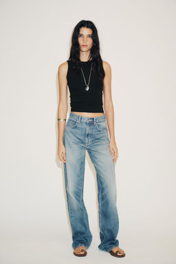 TRF WIDE-LEG HIGH-WAIST FULL-LENGTH JEANS - Zara фото 10