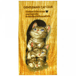 "Япония-2017" Полотенце махровое 70х140см, плотность 300гр/м2, 100% хлопок, "Котята", оранжевый, Bolangde (Китай)