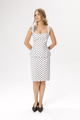 Юбка Pirs 6644 горохи на белом фоне