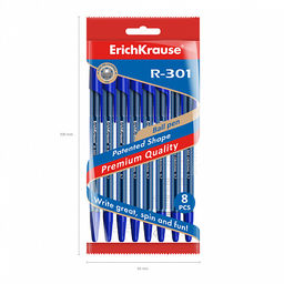 Цена за 12 шт. Набор из 4 ручек шариковых ErichKrause R-301 Stick Original 1.0, цвет чернил: синий, черный, красный, зеленый (в пакете)