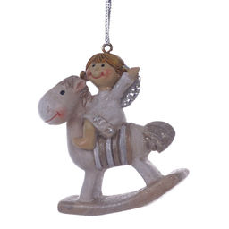 Фигурка декоративная подвесная "Ангел/Дед Мороз", L6 W2,5 H6,5 см, 4в.