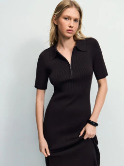 Вязаное платье поло из вискозы / Zarina  фото 4