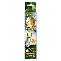 ВКФ Гигантозавр Набор цветных карандашей GGZ-CP-6006 заточенный 8 х 6 цв