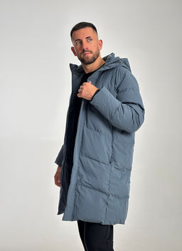 Пуховик средней длины Серо-синий TRN Mid-Long Down Jacket - Anta фото 2