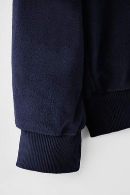 Lacivert Regular/Normal Kesim Polar Bisiklet Yaka Sweatshirt/Pijama Ustu TMNAW26SW00033