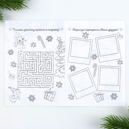 Подарочный набор новогодний, блокнот, карандаши простые 2 шт., восковые мелки «Исполнения желаний»