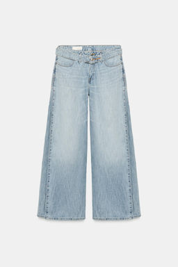 JEANS TRF CINTUR?N PLIEGUES TIRO MEDIO / Azul - Zara фото 3