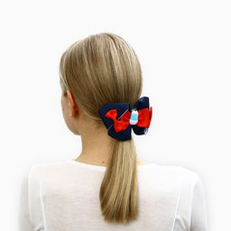 Бант для волос на заколке школьный, 12 см, Холодное сердце