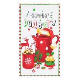 Набор кухонных полотенец Доляна Зимние радости 35х60см-2шт, 100% хлопок  фото 5