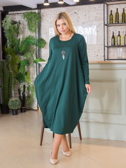 Платье 1371 темно-зеленый - Novita фото 3