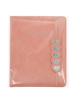 Дневник школьный «Сердечки» 1-11 класс, ляссе, обложка искусственная кожа, персиковый