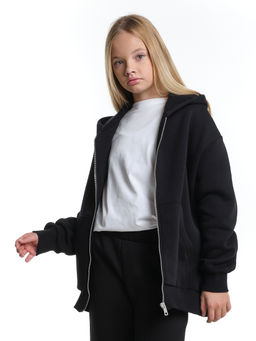 Толстовка с начесом оверсайз на молнии 22-5609 мятный - Mini maxi фото 17