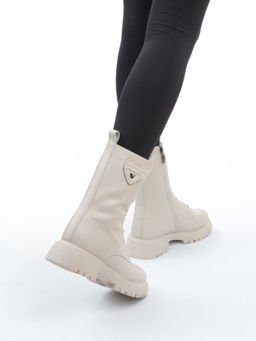 04-PAM366-2Z LT. BEIGE Ботинки зимние женские (натуральная кожа, 100% шерсть)