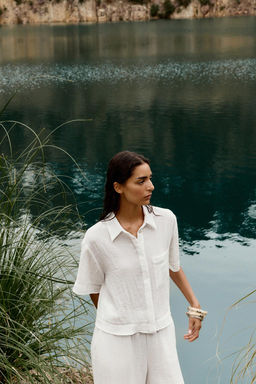 HEMSTITCH SHORT SHIRT - Zara фото 7