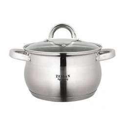 "Zeidan" "Barcelona" Кастрюля из нержавеющей стали 3,0л, д18см, h11,5см, стеклянная крышка, 5-ти слойное капсулированное дно, мерная шкала, подарочная упаковка (Китай) Подходит для всех видов плит, включая индукционную.