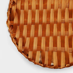 Корзинка для хлеба Доляна Домашний уют, d=25.5 см, пластик, плетёная, коричневая фото 6