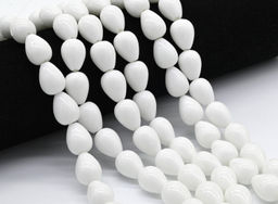Бусины из агата белого имитация капля 12*16мм, 40см, 25 бусин Радуга камня