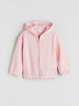 Kap??onlu K?z ?ocuk Fermuarl? Sweatshirt