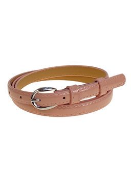 Ремень женский из лакированной искусственной кожи, цвет пудра