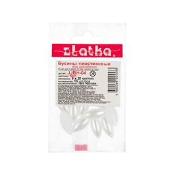 Бусина Zlatka пластик JJBH-04 9 x 20 мм 5 х 15 шт №01 Жемчужный  фото 4