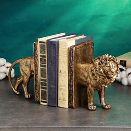 Подставка для книг «Лев», набор 2 шт., 19.5×33 см, бронза