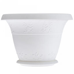 Ландыш Горшок для цветов пластмассовый 4л, с поддоном, д25см, h17см, морозостойкий полипропилен, т.м. NECO (Россия) - Домашняя мода фото 2