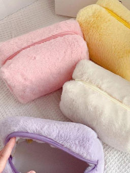 Kristaller Косметичка женская плюшевая, белый