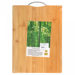 Доска разделочная бамбуковая 40х29х1,7см "Ручка" с металлической ручкой (Китай)