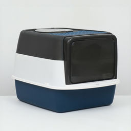 Туалет закрытый, 51×34×37 с, с совком, прозрачный, пластик, синий