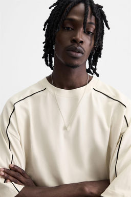 CONTRAST PIPED TRIM SWEATSHIRT - Zara фото 5