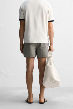 SEERSUCKER MID-LENGTH SWIMMING TRUNKS - Zara фото 41