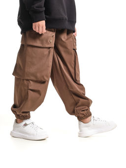 Джоггеры карго брюки унисекс 33-67077 черный - Mini maxi фото 12